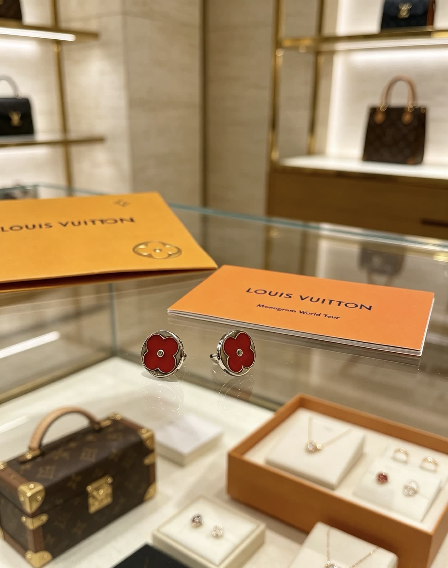 Louis Vuitton Red Flower Earrings